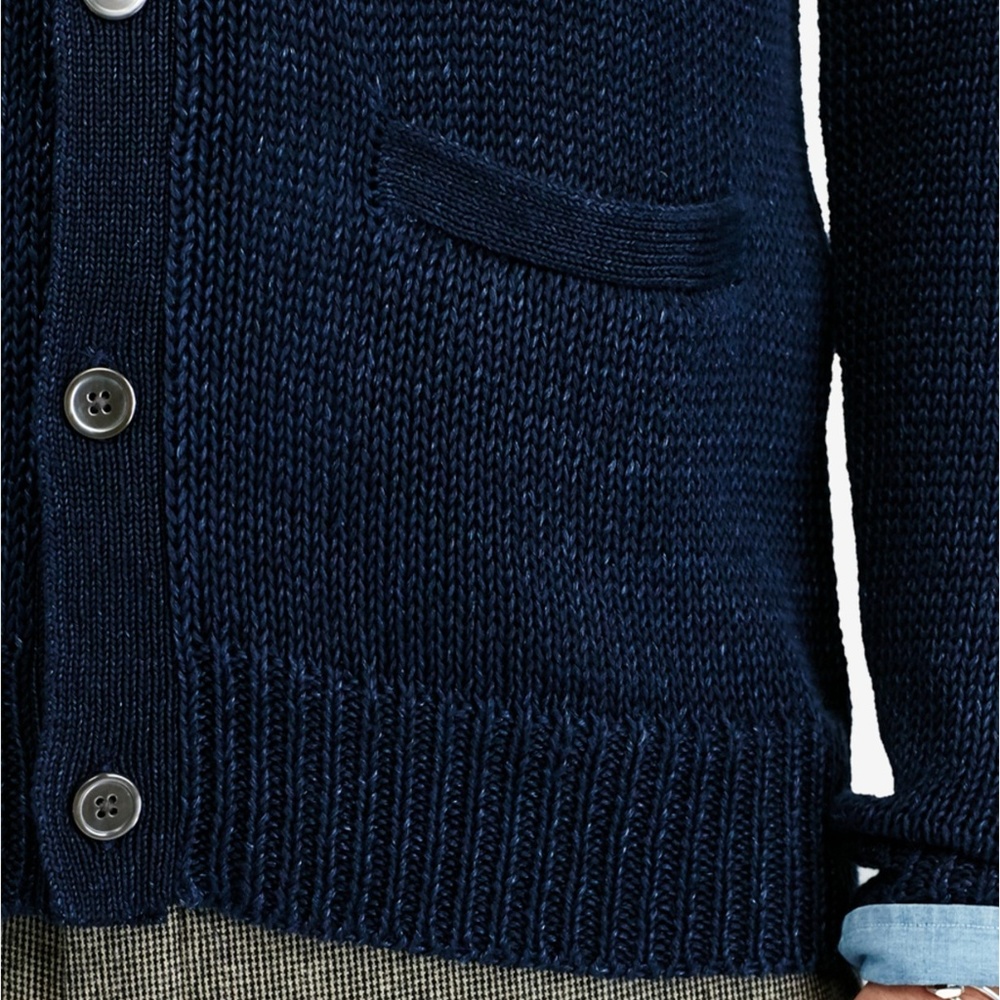 POLO RALPH LAUREN M XL CARDIGAN SWEATER LINEN NWT - Picture 6 of 8